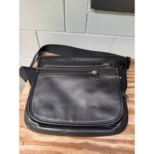 TUMI Small Flap Body Bag Black Napa Leather Crossbody